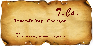 Tomcsányi Csongor névjegykártya